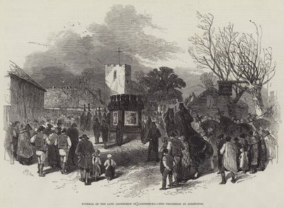 Begrafenis van de Laatste Aartsbisschop van Canterbury, de Processie in Addington door Myles Birket Foster